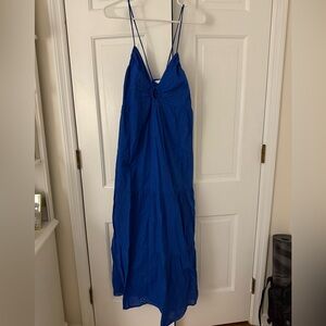 H&M Royal Blue Embroidered Eyelet Dress